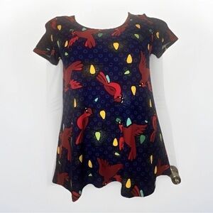 NWT LuLaRoe Classic T Shirt Size S – Holiday Cardinals‎ & Lights Print Soft